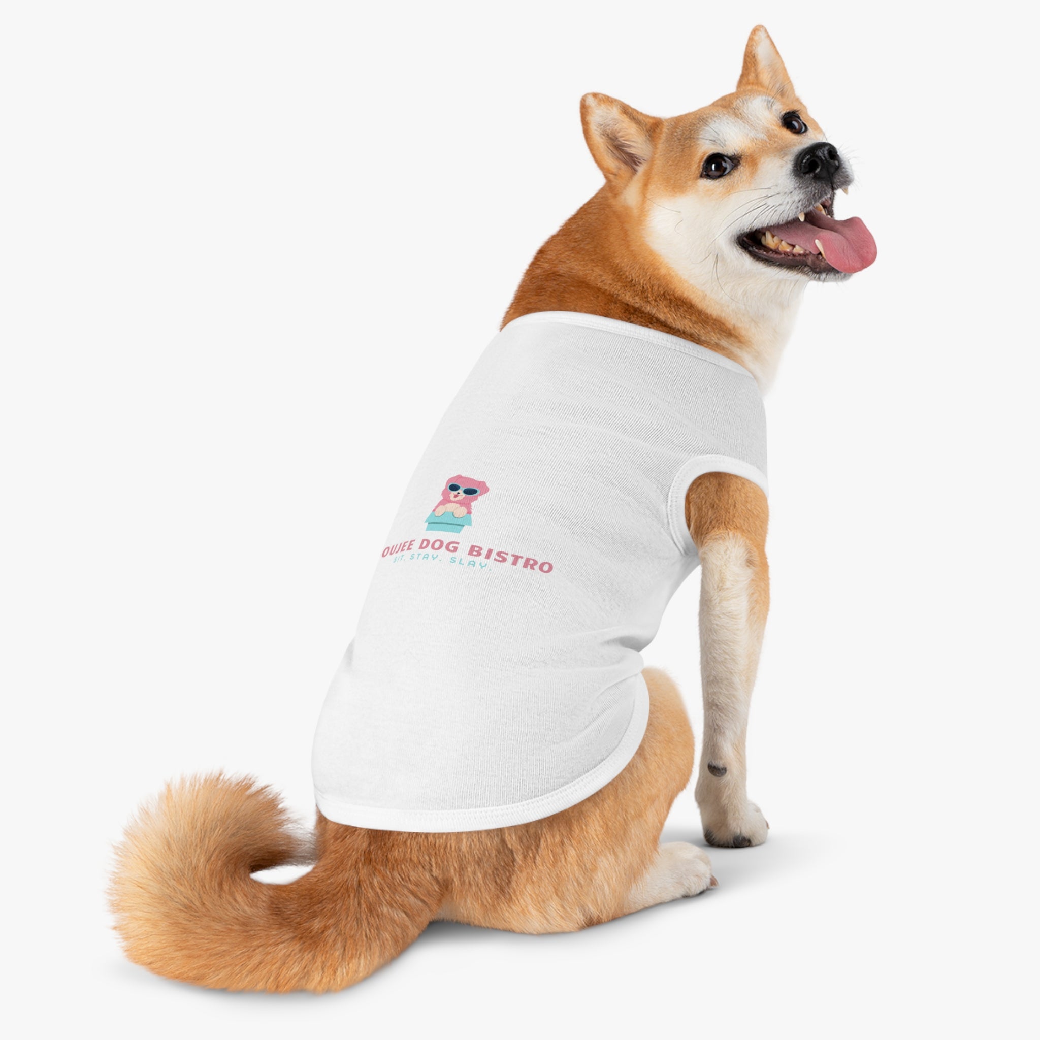 Trendy Pet Tank Top - Boujee Dog Bistro Design, Perfect for Dog Lovers, Stylish Pet Apparel, Funny Dog Gifts, Comfortable Wear for Pets