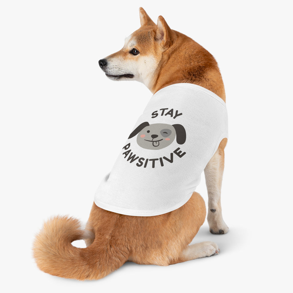 Pawsitive Pet Tank Top for Happy Dogs, Cute Dog Apparel, Summer Pet Fashion, Dog Lover Gift, Pet Birthday Outfit