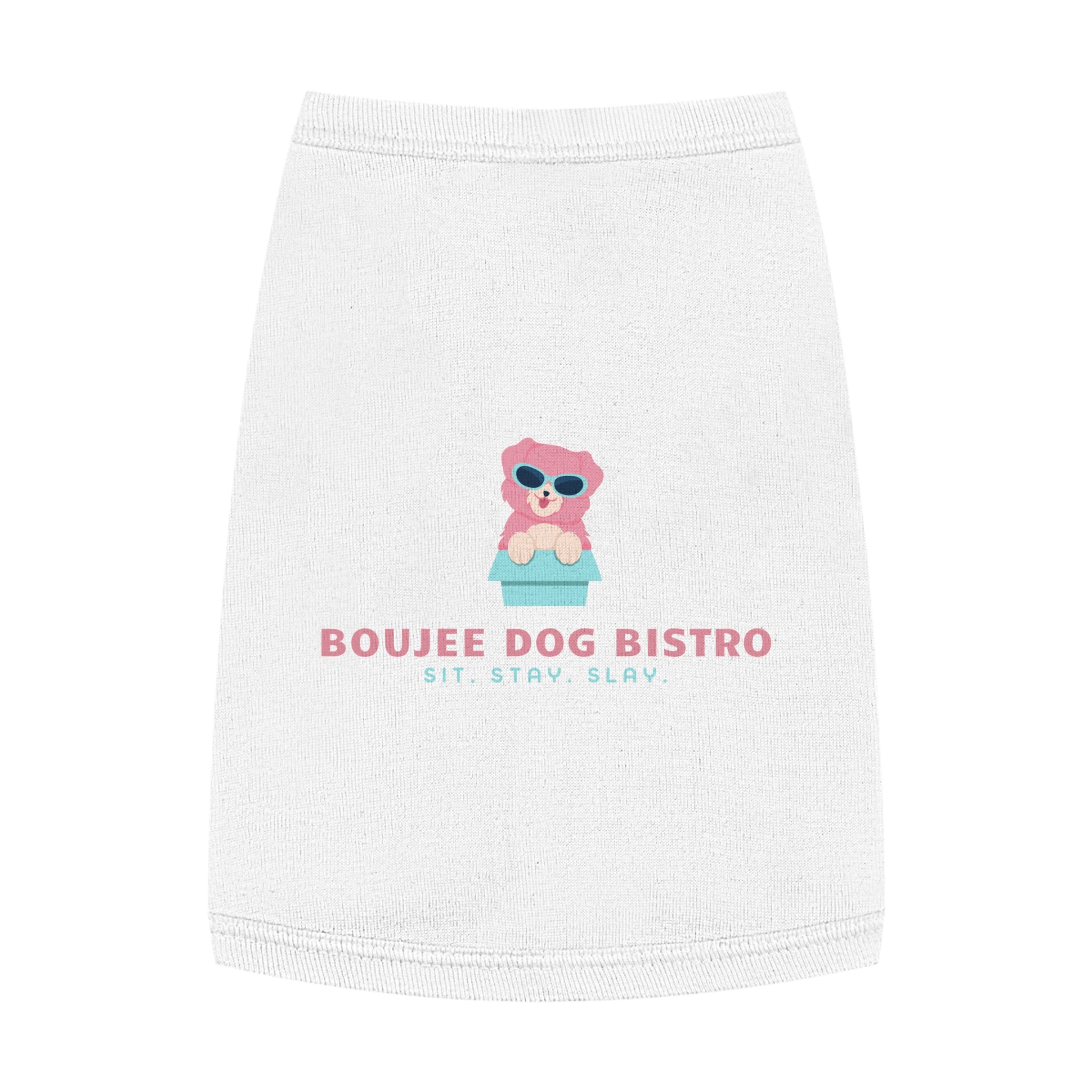 Trendy Pet Tank Top - Boujee Dog Bistro Design, Perfect for Dog Lovers, Stylish Pet Apparel, Funny Dog Gifts, Comfortable Wear for Pets