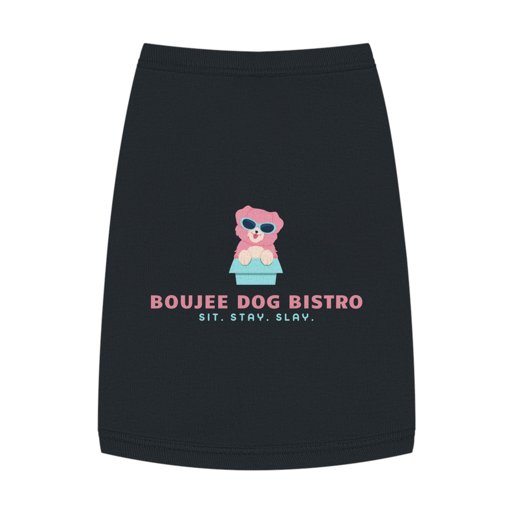 Trendy Pet Tank Top - Boujee Dog Bistro Design, Perfect for Dog Lovers, Stylish Pet Apparel, Funny Dog Gifts, Comfortable Wear for Pets
