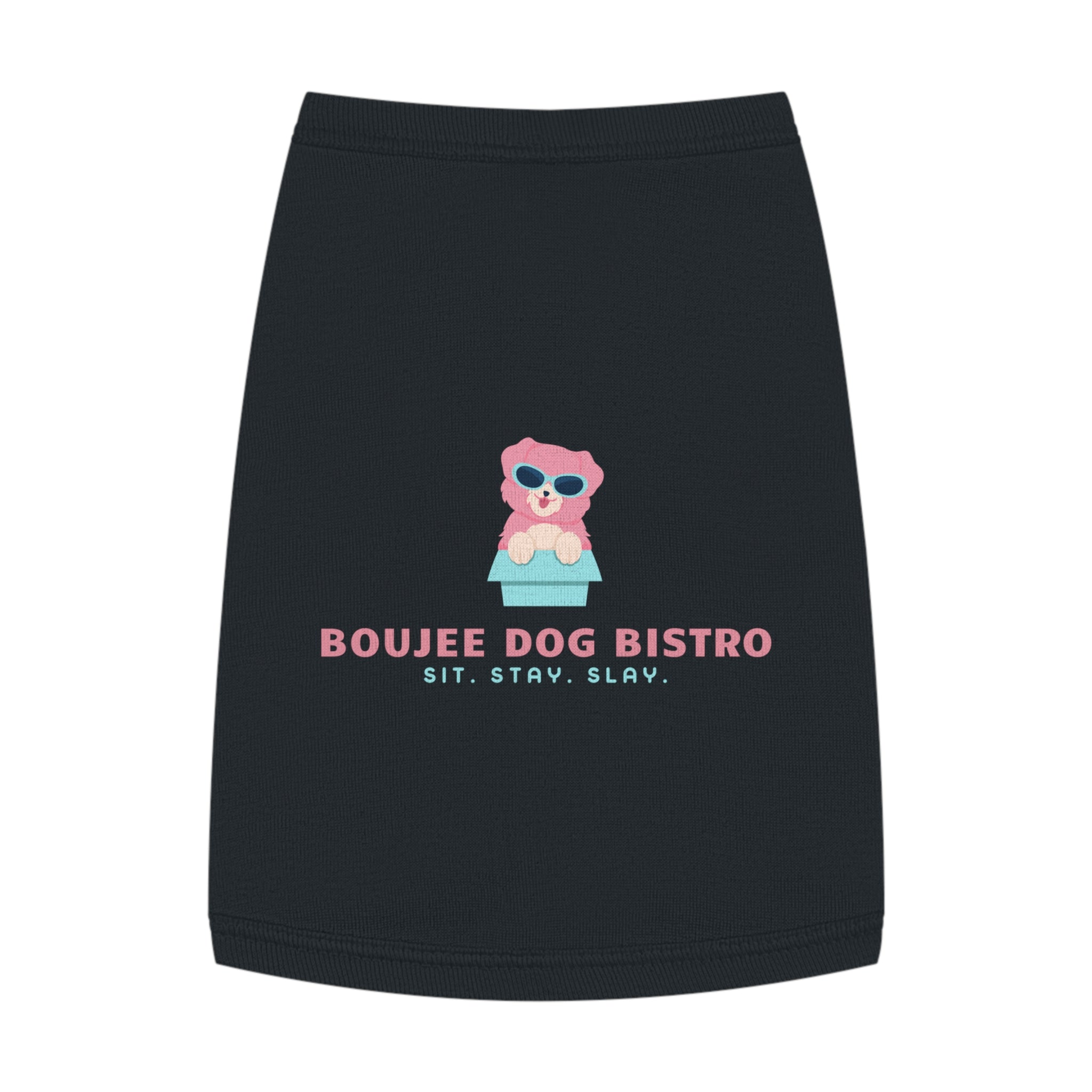 Trendy Pet Tank Top - Boujee Dog Bistro Design, Perfect for Dog Lovers, Stylish Pet Apparel, Funny Dog Gifts, Comfortable Wear for Pets