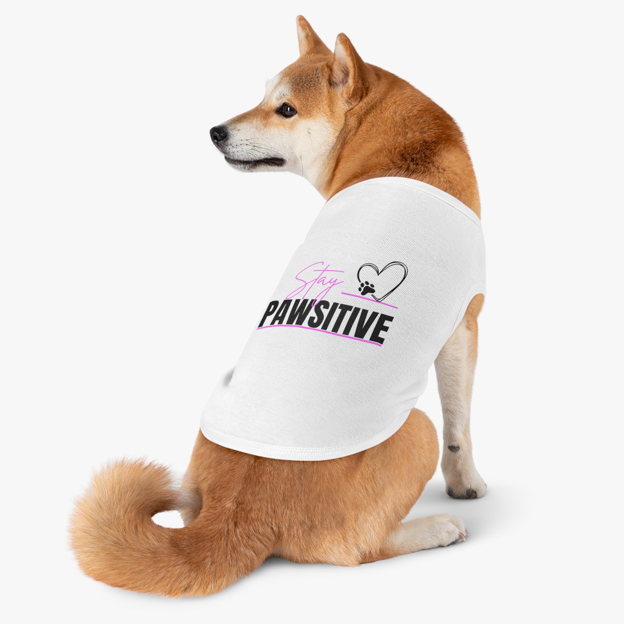 Paw-sitive Pet Tank Top for Dogs, Cute Dog Apparel, Summer Pet Clothing, Dog Lover Gift, Inspirational Pet Outfit