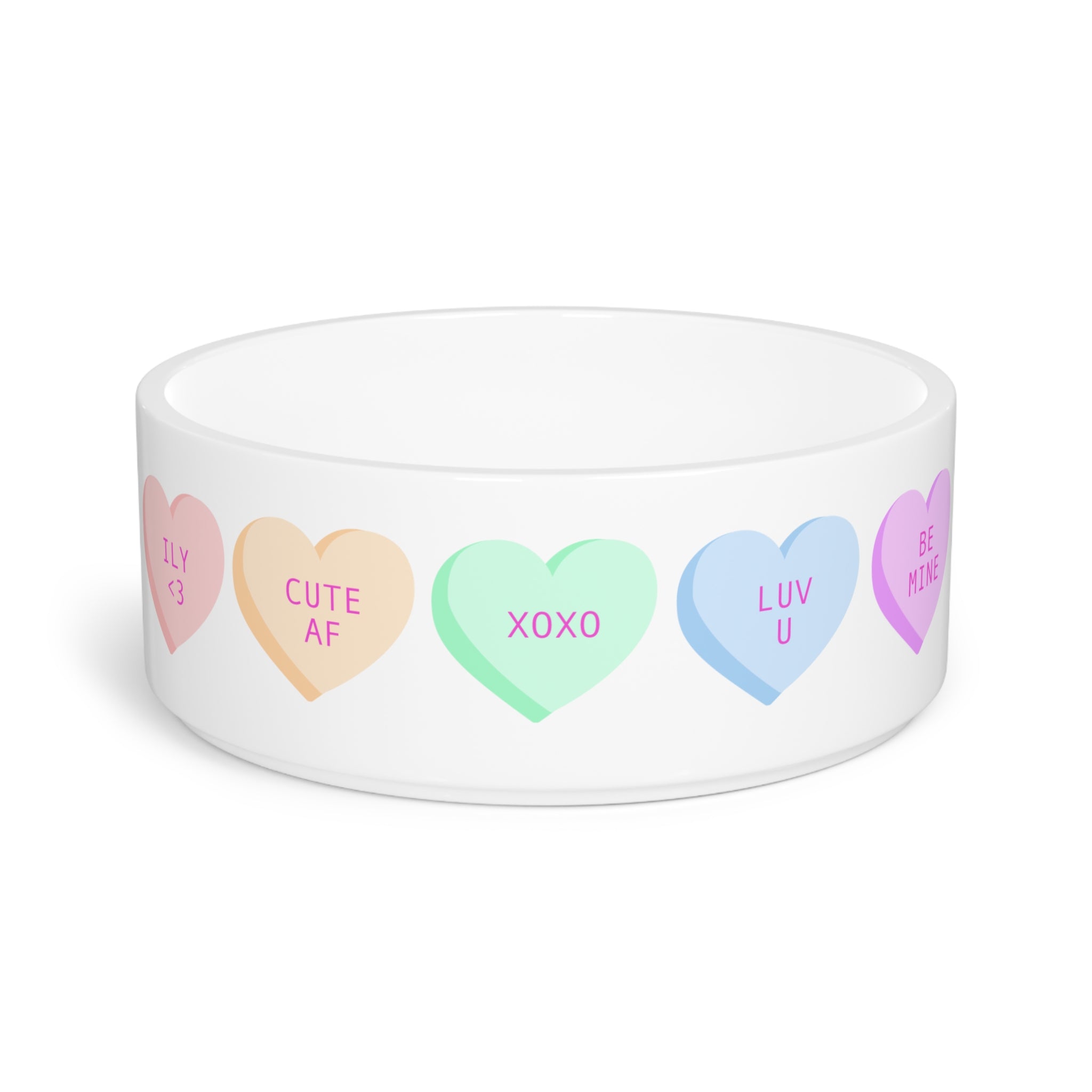 Cute Heart Pet Bowl - Love-themed Dog Dish, Valentine's Gift for Pets, Colorful Pet Feeder, Adorable Cat Bowl, Heart Pattern Pet Dish