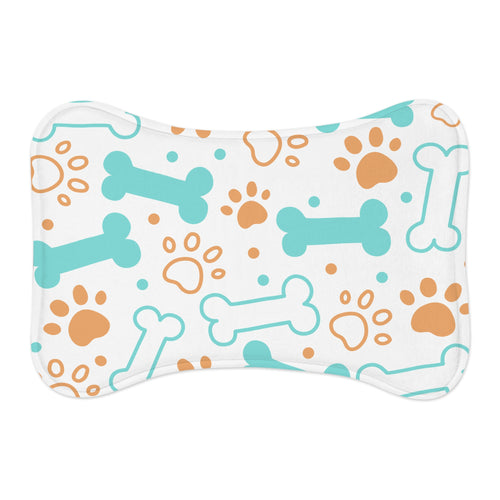 Bones and Paw Print Dog Feeding Mat