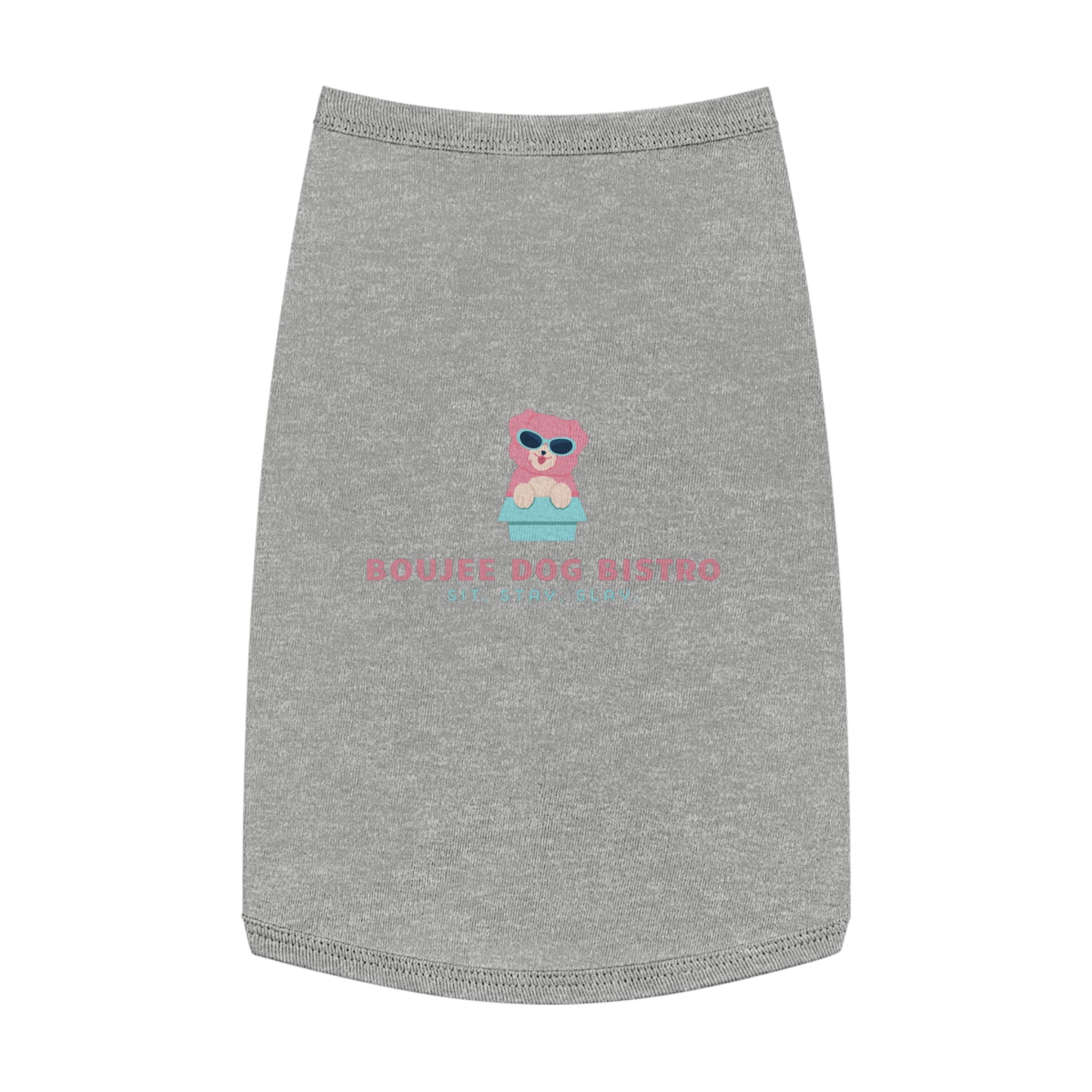 Trendy Pet Tank Top - Boujee Dog Bistro Design, Perfect for Dog Lovers, Stylish Pet Apparel, Funny Dog Gifts, Comfortable Wear for Pets