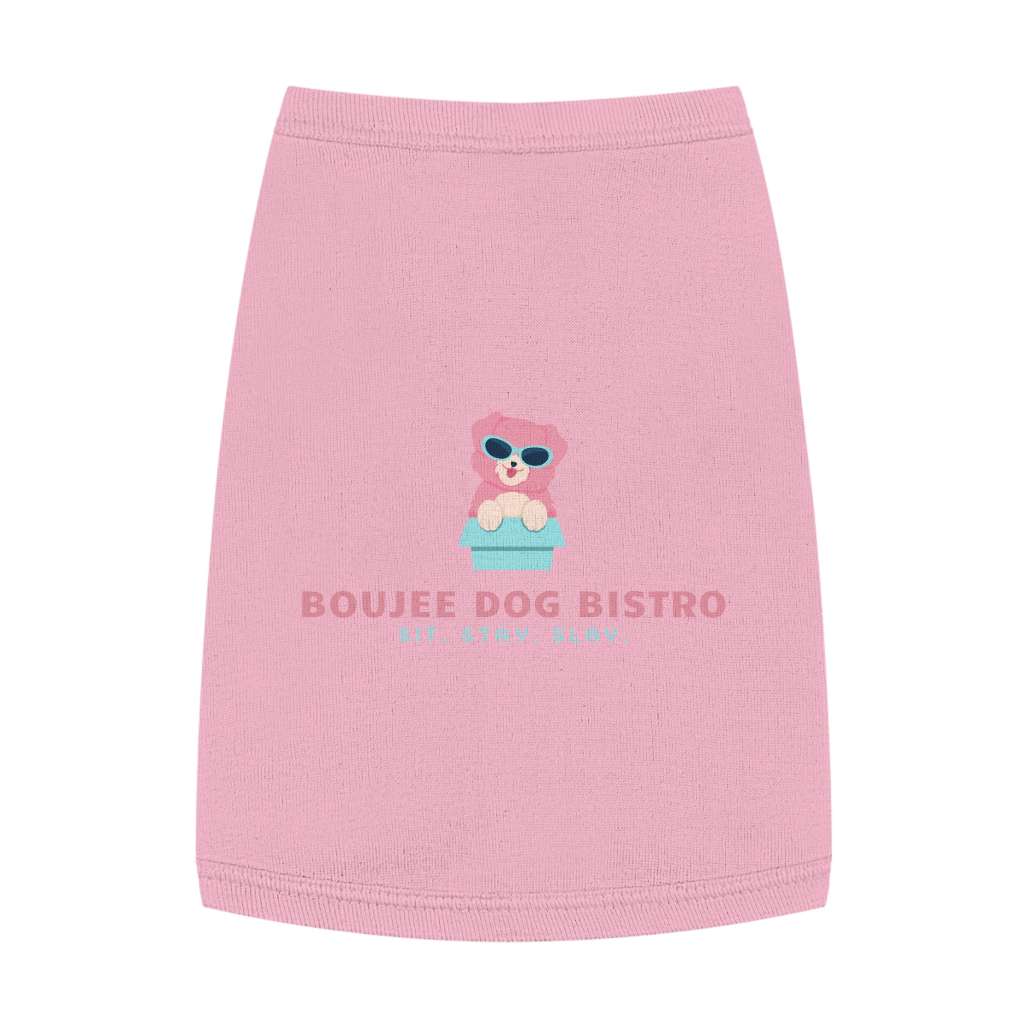 Trendy Pet Tank Top - Boujee Dog Bistro Design, Perfect for Dog Lovers, Stylish Pet Apparel, Funny Dog Gifts, Comfortable Wear for Pets