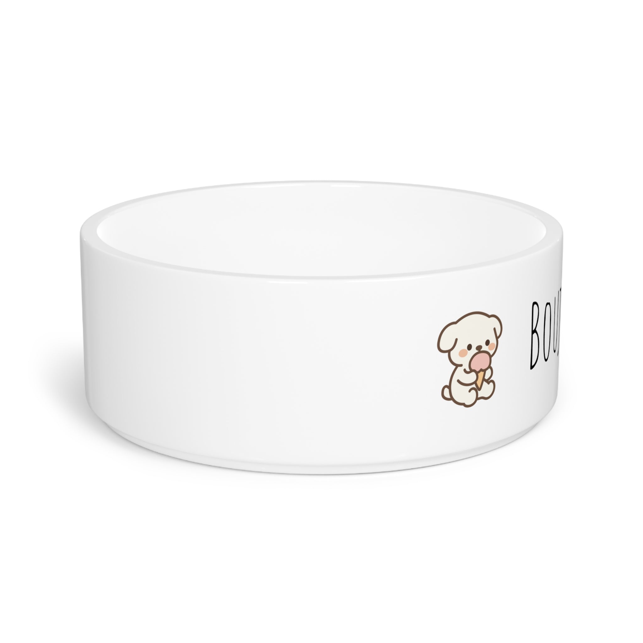 Cute Pet Bowl with "Boujee Bites" Design, Dog Bowl for Small Pets, Personalized Dog Dish, Pet Feeding Bowls, Animal Lover Gift