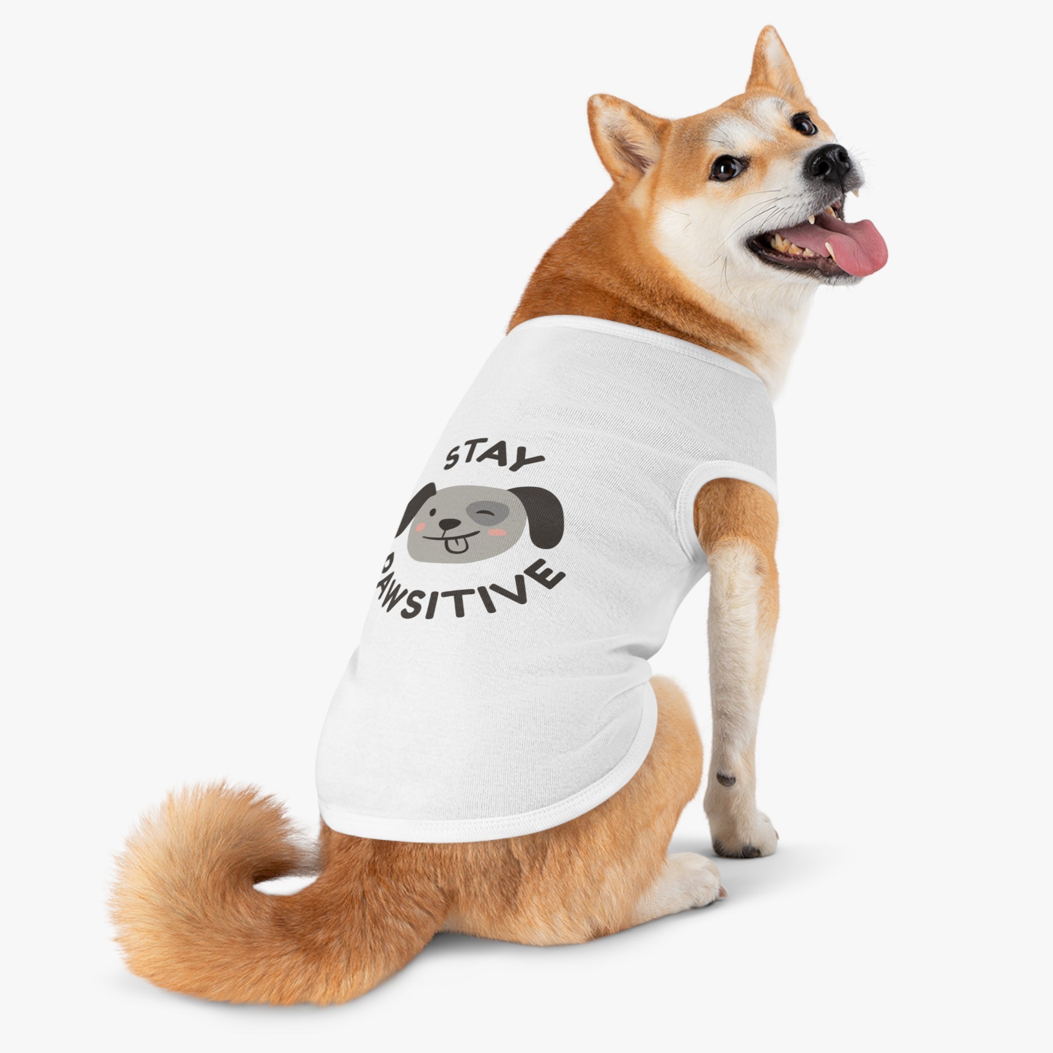 Pawsitive Pet Tank Top for Happy Dogs, Cute Dog Apparel, Summer Pet Fashion, Dog Lover Gift, Pet Birthday Outfit