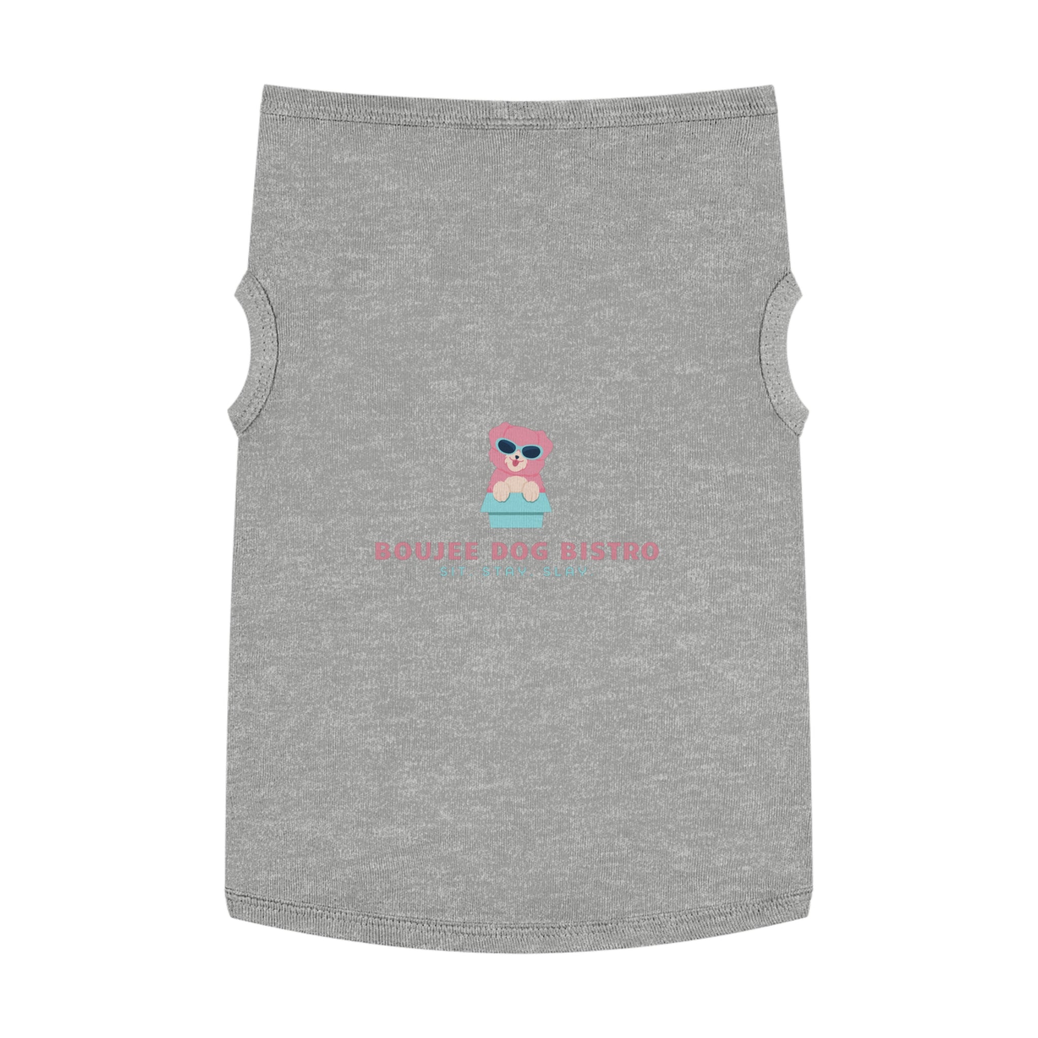 Trendy Pet Tank Top - Boujee Dog Bistro Design, Perfect for Dog Lovers, Stylish Pet Apparel, Funny Dog Gifts, Comfortable Wear for Pets