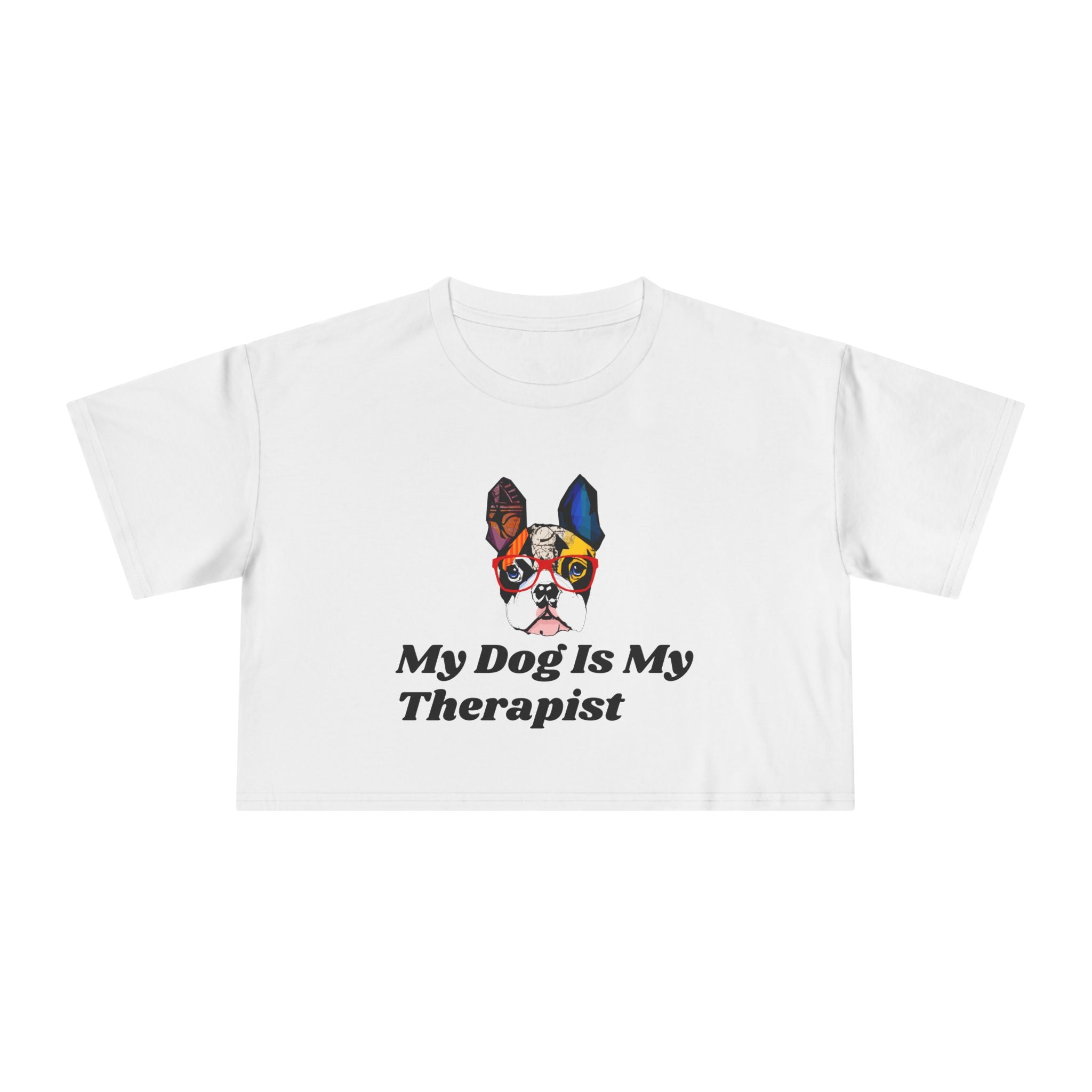 Dog Lover Crop Tee - My Dog is My Therapist