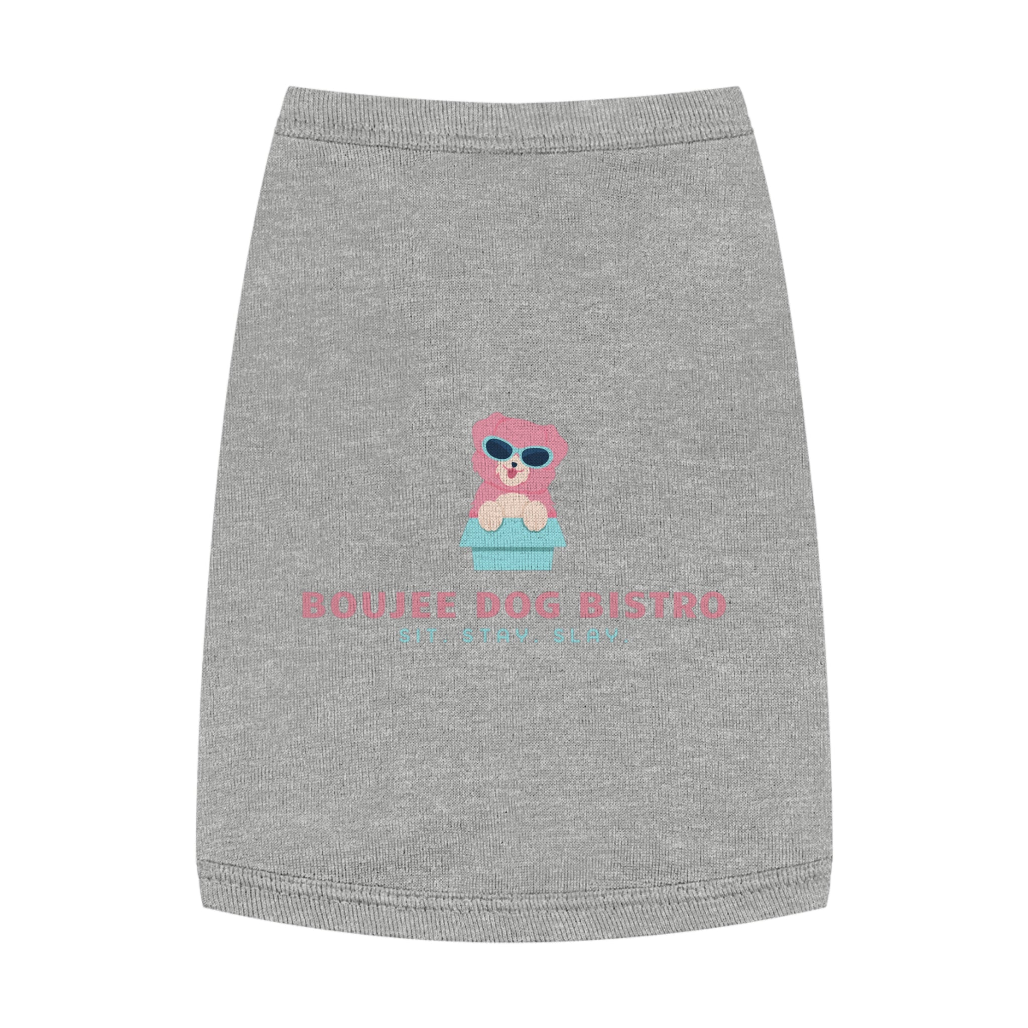 Trendy Pet Tank Top - Boujee Dog Bistro Design, Perfect for Dog Lovers, Stylish Pet Apparel, Funny Dog Gifts, Comfortable Wear for Pets