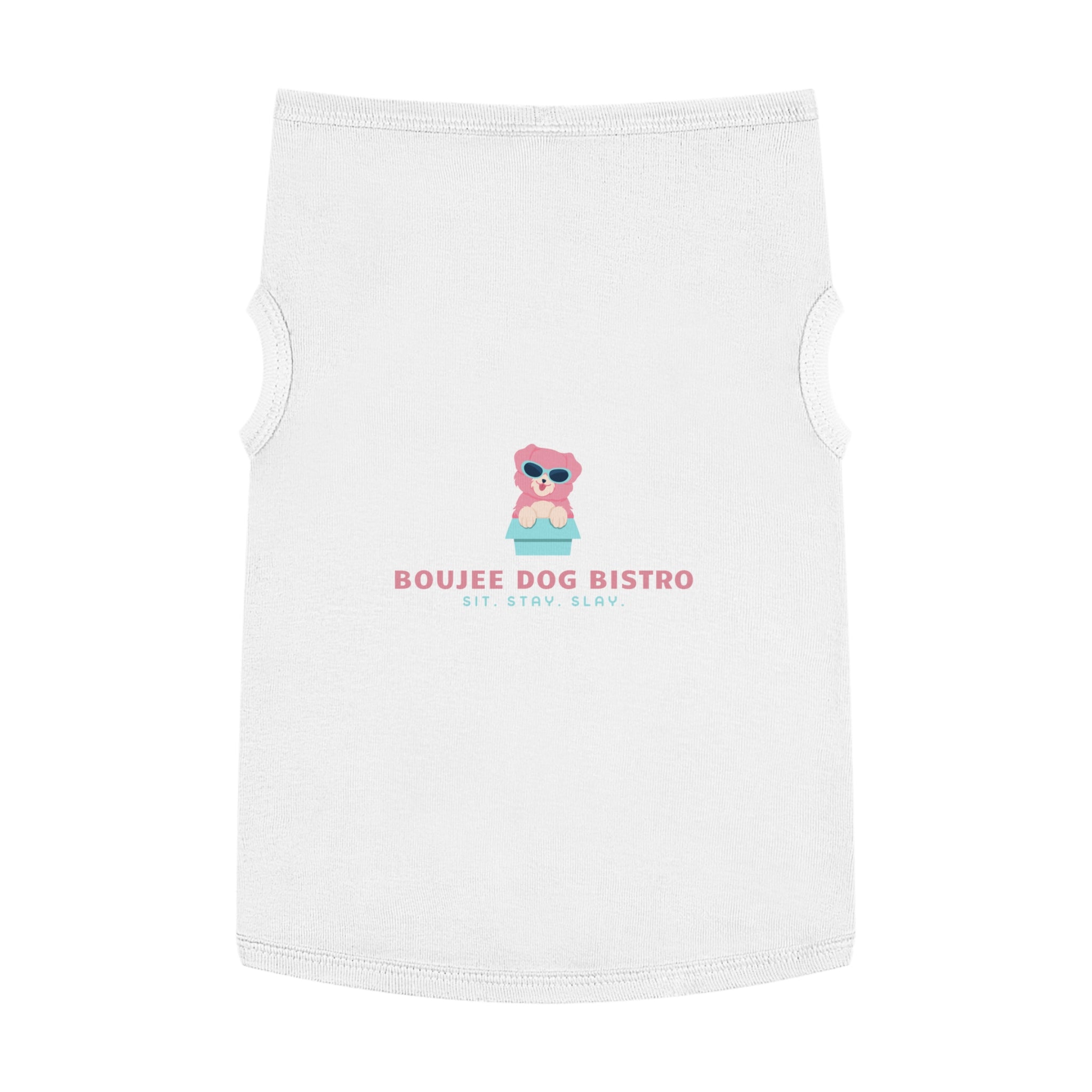 Trendy Pet Tank Top - Boujee Dog Bistro Design, Perfect for Dog Lovers, Stylish Pet Apparel, Funny Dog Gifts, Comfortable Wear for Pets