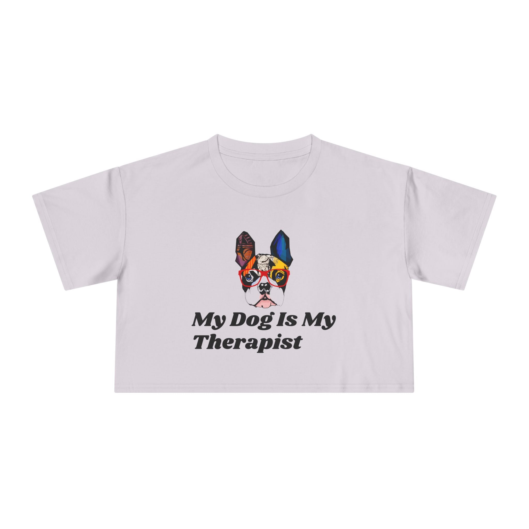 Dog Lover Crop Tee - My Dog is My Therapist