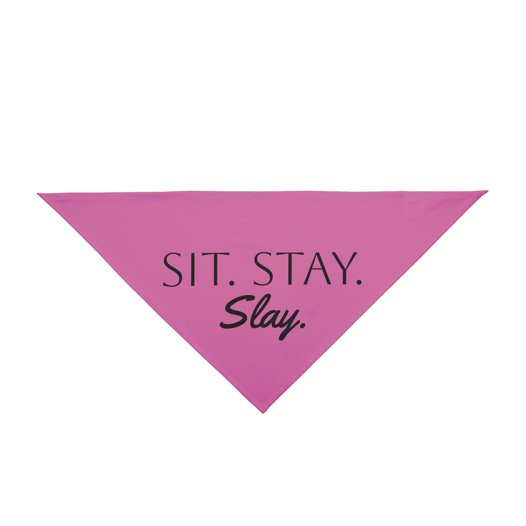Pink Trendy Pet Bandana - "Sit. Stay. Slay." - Stylish Dog Accessory, Pet Fashion, Cute Gift for Dog Lovers, Holiday and Everyday Wear