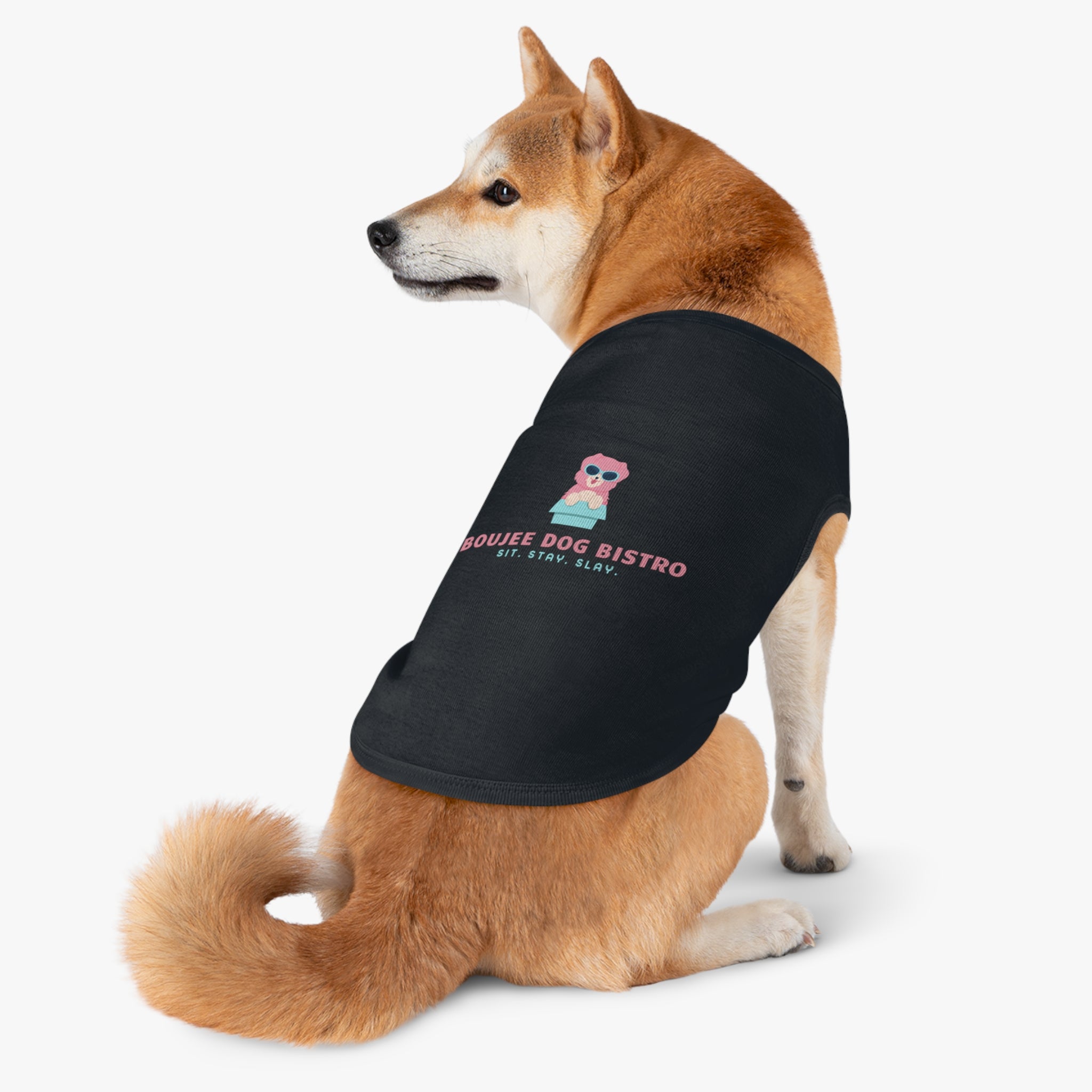 Trendy Pet Tank Top - Boujee Dog Bistro Design, Perfect for Dog Lovers, Stylish Pet Apparel, Funny Dog Gifts, Comfortable Wear for Pets
