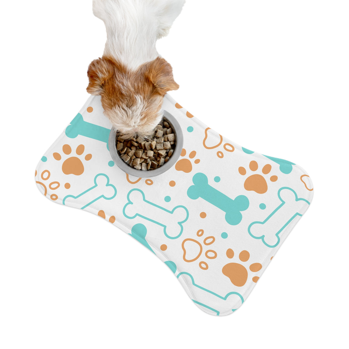 Bones and Paw Print Dog Feeding Mat